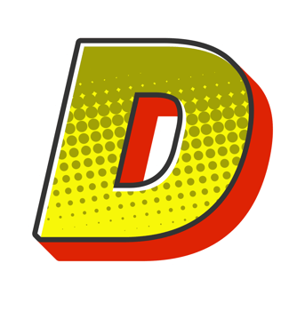 Comic Halftone Alphabet Letter and Number png