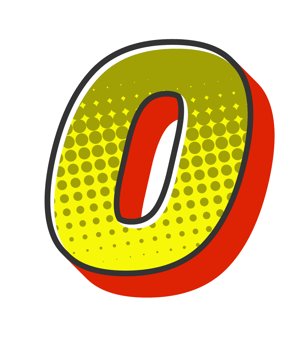 Comic Halftone Alphabet Letter and Number png