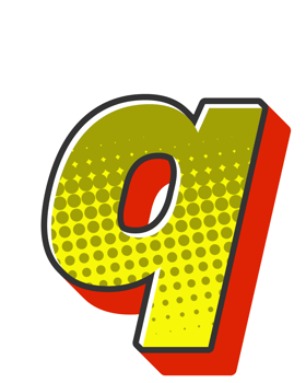 Comic Halftone Alphabet Letter and Number png