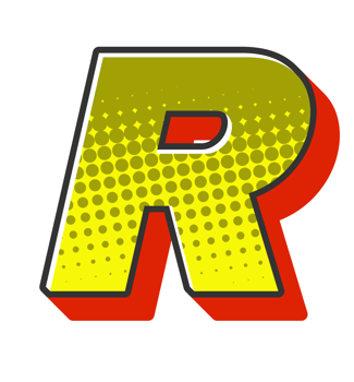 Comic Halftone Alphabet Letter and Number png