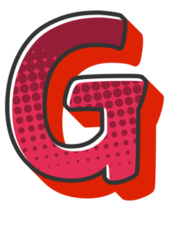Comic Halftone Alphabet Letter and Number png