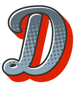 Comic Halftone Alphabet Letter and Number png