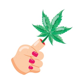 Cannabis Culture Flat Stickers vector