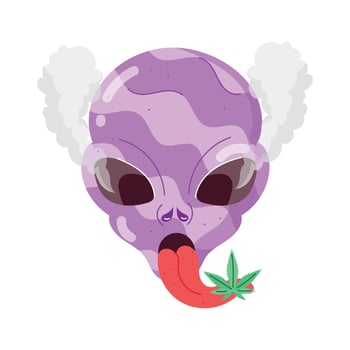 Cannabis Culture Flat Stickers vector