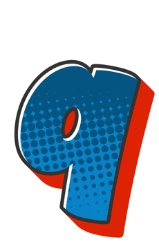 Comic Halftone Alphabet Letter and Number png