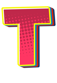 Comic Halftone Alphabet Letter and Number png