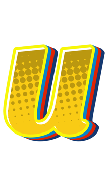 Comic Halftone Alphabet Letter and Number png