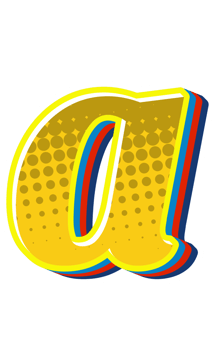 Comic Halftone Alphabet Letter and Number png