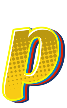 Comic Halftone Alphabet Letter and Number png