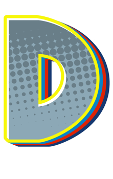 Comic Halftone Alphabet Letter and Number png