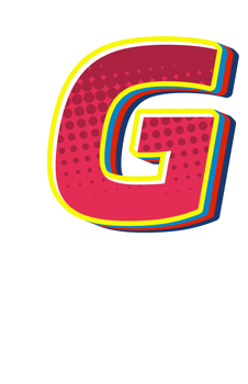 Comic Halftone Alphabet Letter and Number png