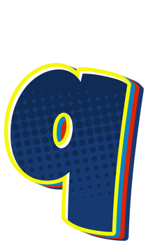 Comic Halftone Alphabet Letter and Number png