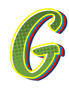 Comic Halftone Alphabet Letter and Number png