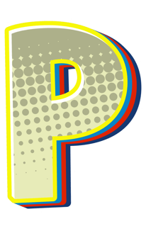 Comic Halftone Alphabet Letter and Number png