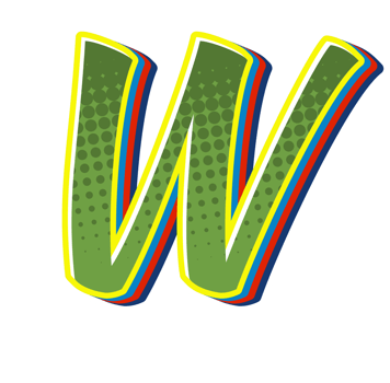 Comic Halftone Alphabet Letter and Number png