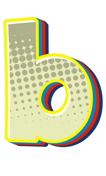 Comic Halftone Alphabet Letter and Number png