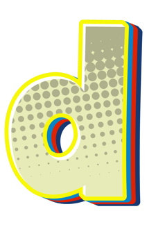 Comic Halftone Alphabet Letter and Number png