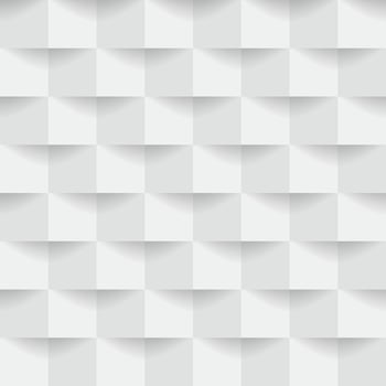 Abstract 3d white geometric background with shadow. Checkerboard texture. vector