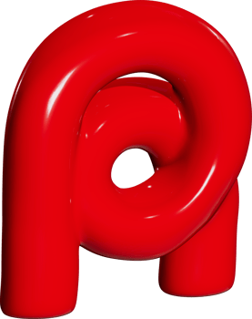 Abstract 3D Element R Shape png