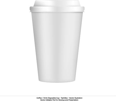 TashiBox Disposable Coffee Cup - Illustration of Refreshing Drink Container vector
