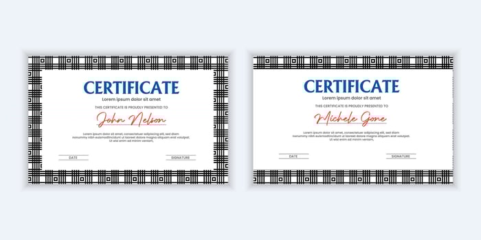 Certificate. Template diploma currency border. Award background Gift voucher. vector