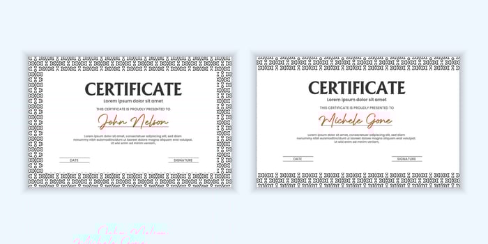 Certificate. Template diploma currency border. Award background Gift voucher. vector