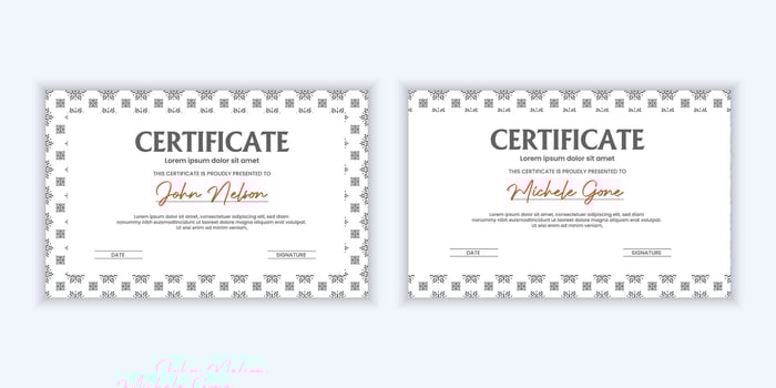 Certificate. Template diploma currency border. Award background Gift voucher. vector