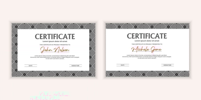 Certificate. Template diploma currency border. Award background Gift voucher. vector
