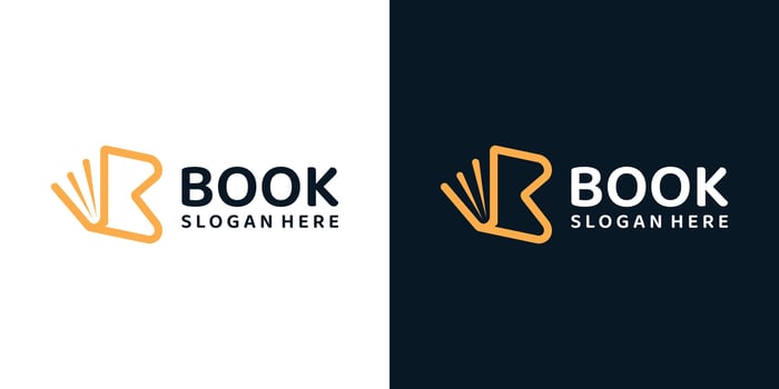 Book with line model logo design template with initial letter B graphic design illustration. icon, symbol, creative. vector