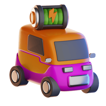 Electric car Technology Illustration 3d png