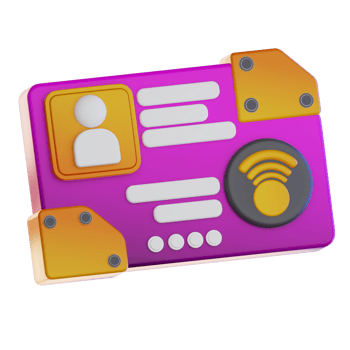 Id card Technology Illustration 3d png