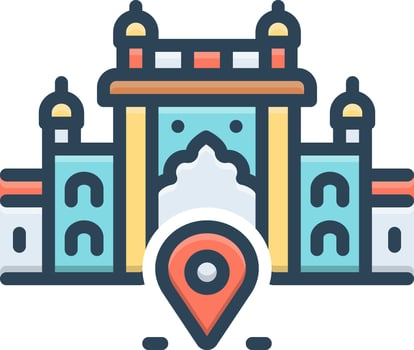 Color icon for place vector