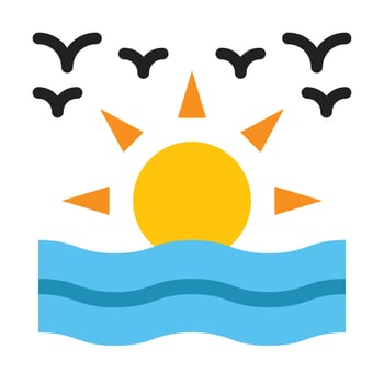 Sunset Flat Icon Design vector