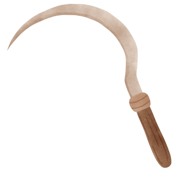 sickle wood hand drawn png
