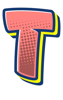 Comic Halftone Alphabet Letter and Number png