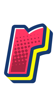 Comic Halftone Alphabet Letter and Number png