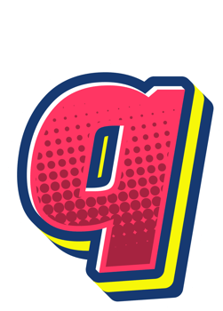 Comic Halftone Alphabet Letter and Number png
