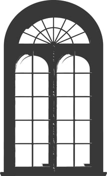 Silhouette window classic black color only full vector