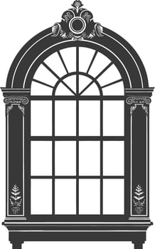 Silhouette window classic black color only full vector