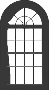 Silhouette window classic black color only full vector
