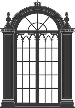 Silhouette window classic black color only full vector