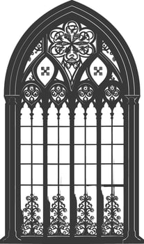 Silhouette window classic black color only full vector