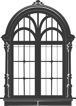 Silhouette window classic black color only full vector