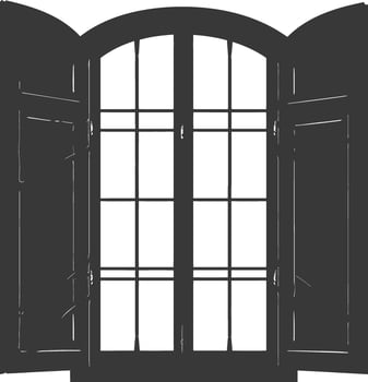 Silhouette window classic black color only full vector