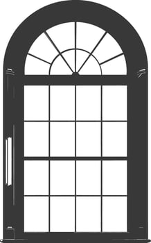 Silhouette window classic black color only full vector