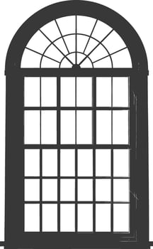 Silhouette window classic black color only full vector