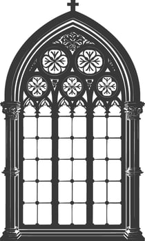 Silhouette window classic black color only full vector