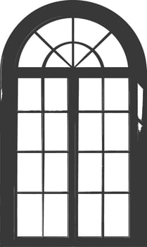 Silhouette window classic black color only full vector