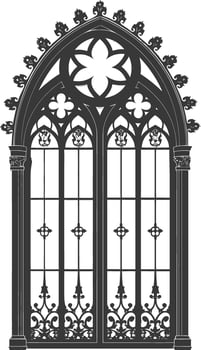 Silhouette window classic black color only full vector