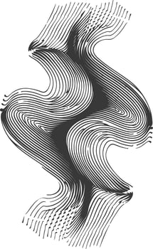 waving sound vibration and pulsing lines black color only vector
